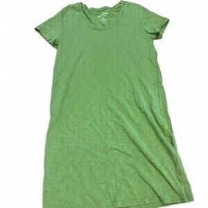 Green universal thread simple shirt dress